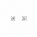 0.5ct Moissanite Four-Prong Stud Earrings, white gold plated sterling silver