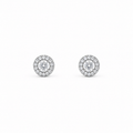 0.5ct Moissanite Halo Stud Earrings, white gold plated sterling silver
