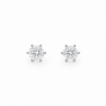 0.5ct Moissanite Six-Prong Stud Earrings, white gold plated sterling silver