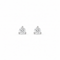 0.5ct Moissanite Three-Prong Stud Earrings, white gold plated sterling silver