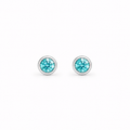 0.5ct Turquoise Blue Bezel Earrings in platinum setting