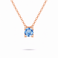 1ct Blue Moissanite in Contemporary Rose Gold Pendant by Knightley