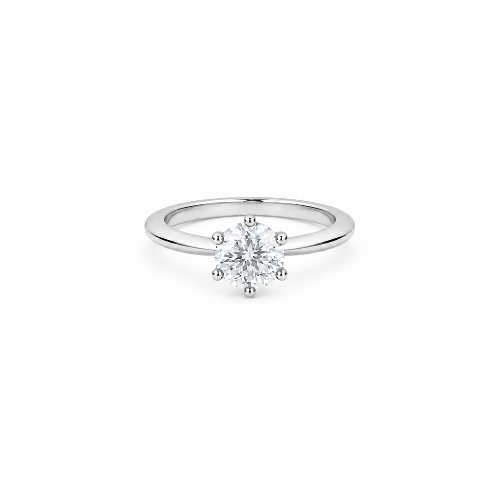 1ct moissanite Classic Solitaire Ring, sterling silver