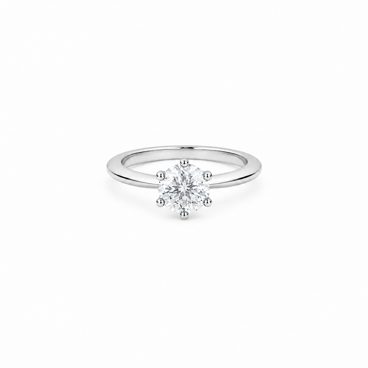 1ct moissanite Classic Solitaire Ring, sterling silver