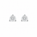 1ct Moissanite Three-Prong Stud Earrings, white gold plated sterling silver