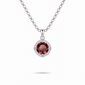 1ct Red Halo Necklace in sterling silver by Knightley