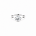 2ct moissanite Classic Solitaire Ring, white gold plated sterling silver