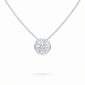 2ct moissanite Bezel Necklace, sterling silver