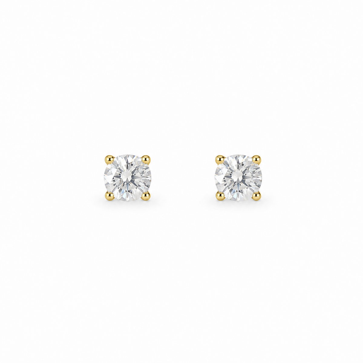 Gold 0.5ct Four-Prong Stud Earrings