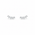 5 stone moissanite Climber Earrings, sterling silver