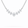 7 moissanite stones in pendant necklace, sterling silver