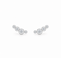 Bezel Climber Earrings with moissanite in sterling silver