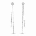 moissanite Bezel Drop Earrings, sterling silver