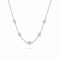 Five Stone Bezel Necklace in Sterling Silver by Knightley
