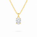 Gold 1ct Oval Solitaire Necklace by Knightley