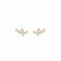 climber earrings in yellow gold with moissanite by Knightley