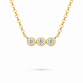 Moissanite Gold Trio Bezel Necklace, by Knightley