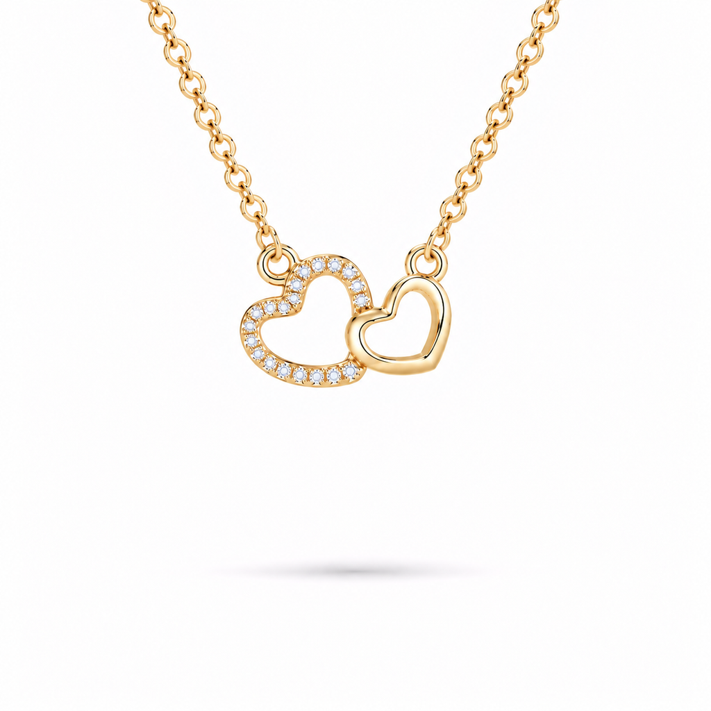 Gold Double Heart Necklace