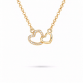 Gold Double Heart Necklace