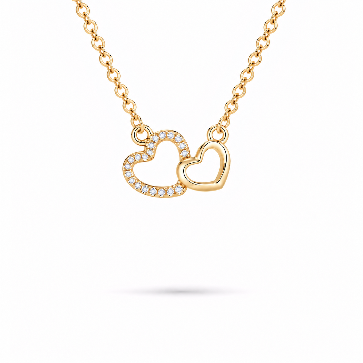 Gold Double Heart Necklace