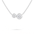 Moissanite Double Bezel Necklace, sterling silver