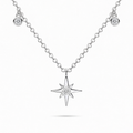 Moissanite North Star Necklace, sterling silver