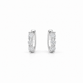 Moissanite Trio Huggie Hoops, sterling silver