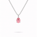 Pink Pear Cut Pendant Necklace