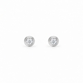 Silver Bijou Bezel Stud Earrings with moissanite