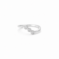 Trio moissanite Bezel Set Stacking Ring, sterling silver