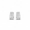 Triple Row Moissanite Pavé Huggie Earrings, sterling silver