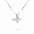 White Gold Butterfly Pendant Necklace With Moissanite by Knightley