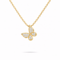 Yellow Gold Butterfly Necklace With Moissanite 