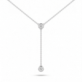 Bezel Drop Necklace, moissanite, sterling silver