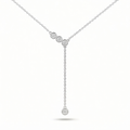 moissanite Trio Drop Bezel Necklace, sterling silver