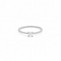 moissanite princess stacking ring, sterling silver