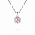 1ct Pink Halo Necklace